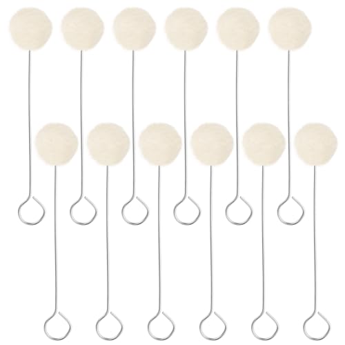 MIDELONG Wool Daubers Ball Brush Leather Dye Tool Wool Balls Dauber Dyeing Applicator with Metal Handle for Dying, Staining, DIY Crafts Projects, Shoe Shine Polish, Pack of 12 - Thumbnail 5