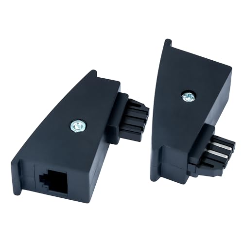 BIGtec TAE RJ45 DSL Adapter Kabeladapter TAE-F Stecker auf RJ45 Buchse 8P2C Modularadapter Telefon Kabeladapter Router