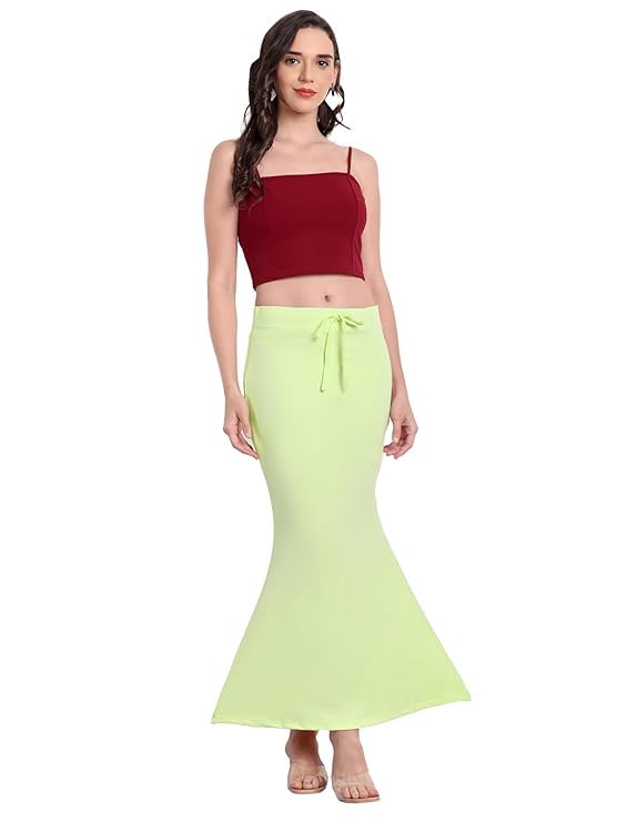 Image of Saree Shapewear Petticoat for Women Cotton Blended Lycra Body Shaper Peticoat, Long Under Skirt Dress for Saree,Stretchable Fishcut Innerwear for Ladies Saree in Party