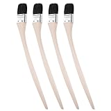 WorkBless Bent Radiator Paint Brush 17' Length 2' Width Bristle with Long Wood Handle for Wall Treatment Black 4 Pcs