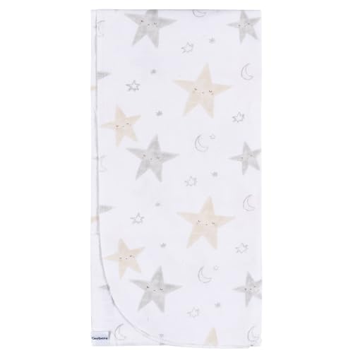 Image of Gerber Unisex Baby 100% Cotton Flannel Receiving Blankets 30x30 Inches (Pack of 4), Celestial, One Size
