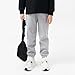 Boys and Grils Cotton Pants Y2k Elastic Sweatpants Fashion Straight Leg Pant Casual Lightweight Pants with Pockets Silver