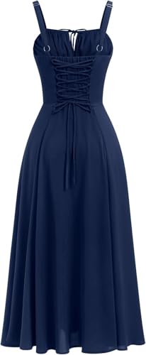 Image of Women's Spaghetti Strap Dress Floral Corset Gown Inspired Dresses Midi Evening Cocktail Party and Holidays Casual Sundress