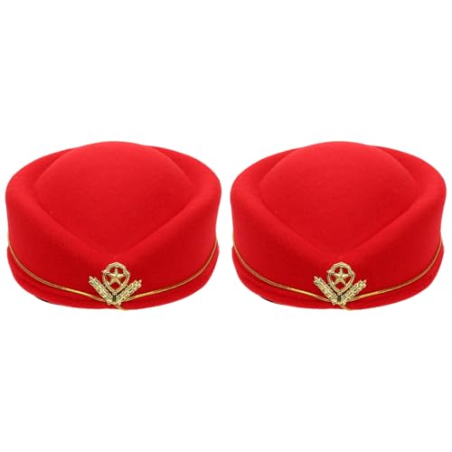 Chapeau hôtesse femme Healvian de 2 pièces, casquette stewardess bleue pour fêtes et cosplay