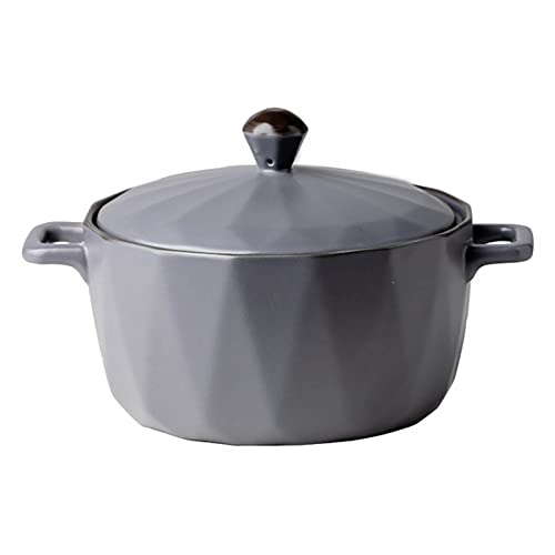 Conjunto de 2 tazón de cerámica, tazón de tazón de sopa de doble oreja, cuenco de fideos con asas, prevención de quemaduras, fácil, lavaplatos, lavaplatos, caja fuerte para caminatas para acampar