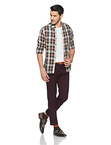 Image of Spykar Men's Checked Slim Fit Shirt