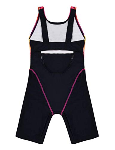 Cadocado Girls Swimsuit One Piece Racerback Athletic Bathing Suit Boyleg Competitive Swimwear,Blue Grid,6-8 Years #TOP1