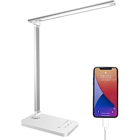 Qualore LED Desk Lamp with USB Charging Cover