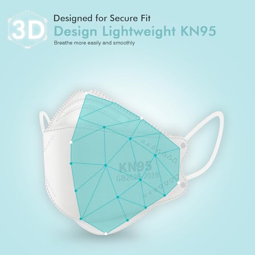 Image of LEMENT KN95 Face Masks - 100 Pack Breathable Comfortable Disposable Masks For Adult, Filter Efficiency≥95%, Elastic Ear Loops, 5 Colors