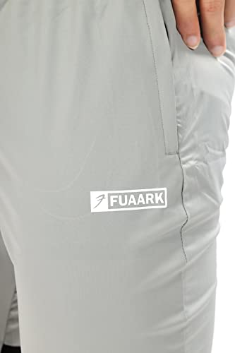 Image of FUAARK Men's Nylon Lycra Stretchable Jogger Trackpants with Zipper Pockets