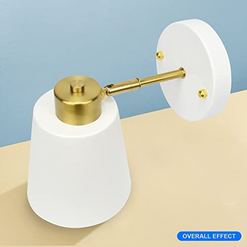 Yollzey Plug In Wall Sconces, Rotatable Angle White Wall Lamp With Plug In Cord Metal Vintage Industrial Wall Mounted Light Reading Light For Bedroom Bedside Doorway(2 Pack) #TOP6
