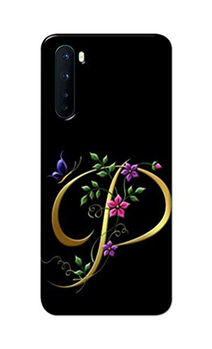 Image of Printed Hard Back Cover Case for OnePlus Nord 5G - 2020 Model | OnePlus Nord 1 Back Cover (Alphabet P) -1803