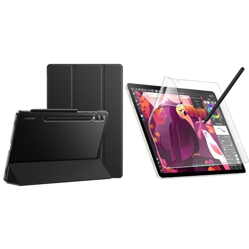 Funda Samsung Galaxy Tab S9 Plus JETech evita reflejos y arañazos con protector tacto papel 1