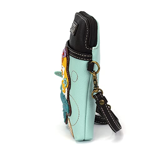 Image of CHALA Ocean Collection Cell Phone Crossbody Purse-Women PU Leather /Canvas Multicolor Handbag with Adjustable Strap