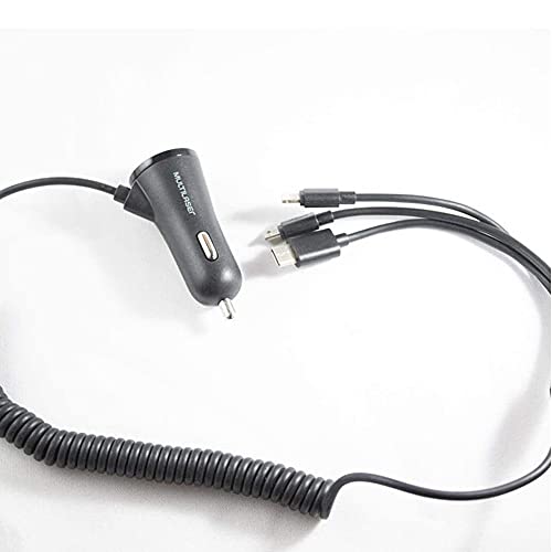 Carregador Automotivo 3 em 1 Type C + IPhone + Micro USB com 2 Portas USB 3,4A Preto Multilaser - CB