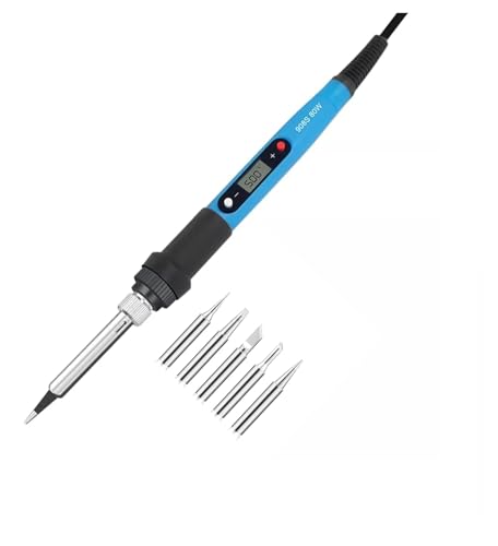 Image of DHRUVPRO 80W 908S Soldering Iron LCD Display Adjustable Temperature Black Anti-scalding Welding with 5-Bit Tips Kit for Welding Circuit Board backhead