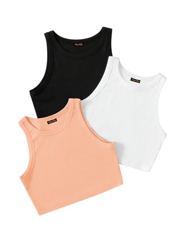 Image of Tops for Women Crop Top for Women's Tank Activewear Tee Sports Western Casual Cotton Camisole Pack of 3 Combo