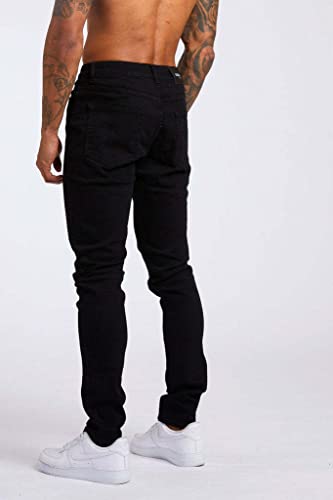 Men Skinny Jeans Mid Waist Stretchy Slim Fit Jeans Classic Light Wash Straight Leg Denim Pants3