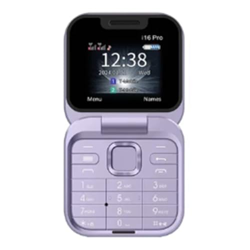 ANNJUC Mini Flip Mobiltelefon med FM-radio och 2SIM, Lila