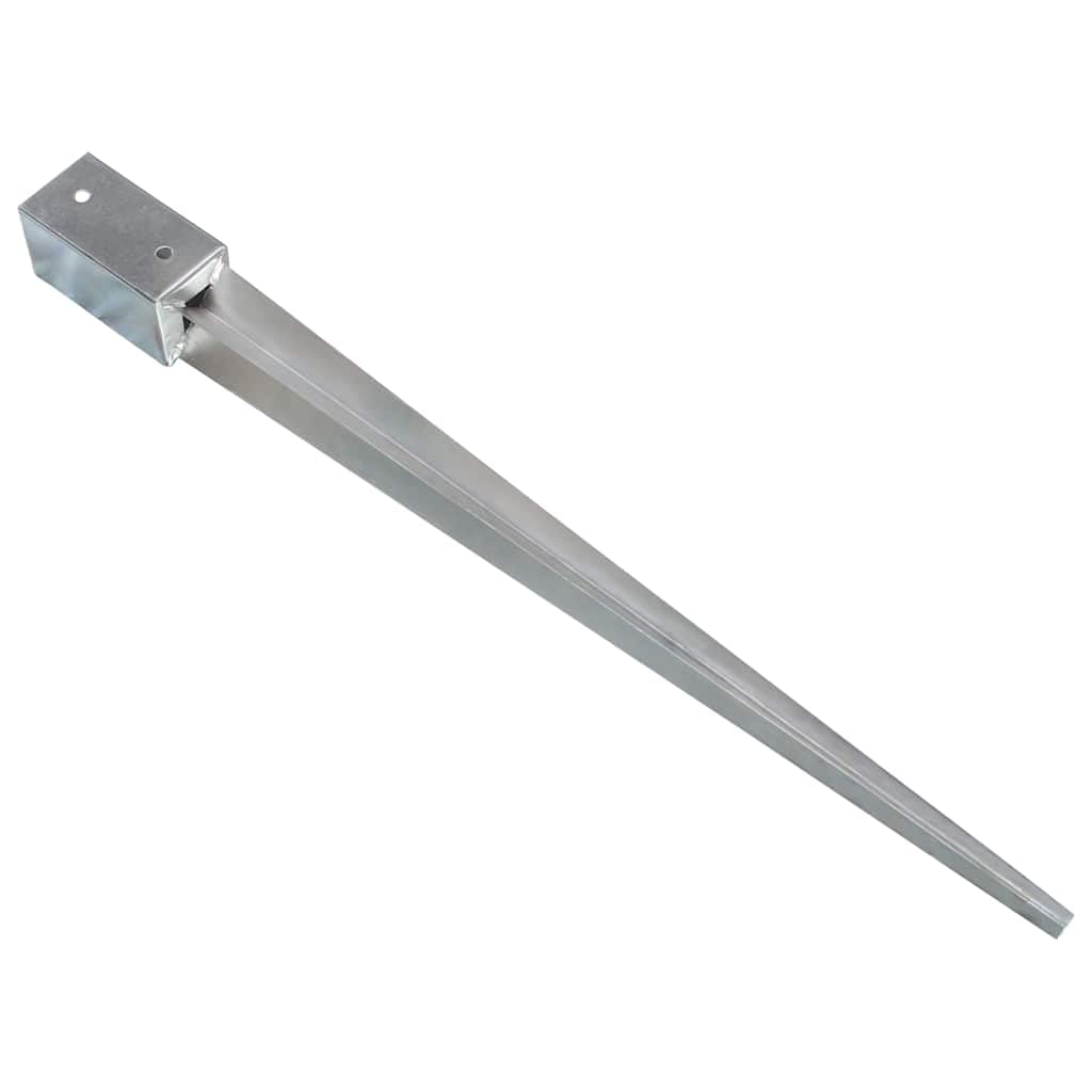 6 casquillos para suelo de impacto 7 x 7 x 90 cm, anclaje para postes de acero galvanizado para vallas, anclajes de suelo para postes de jardín, arcos de rosas y postes de madera