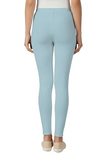 Image of Women's Cotton Lycra Ankle Length Leggings | Regular Rise, Soft 4 Way Stretch Fabric | Casual & Ethnic Wear