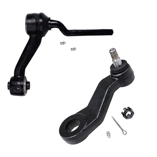 Image of Detroit Axle - Front End 12pc Suspension Kit for 1995-2002 Mercury Grand Marquis Crown Victoria Lincoln Town Car Control Arms with Ball Joints Tie Rods Replacement Idler Pitman Arm Adjusting Sleeves