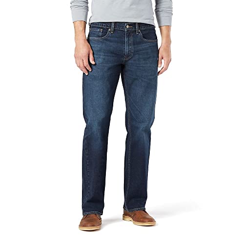 Levi Strauss Signature Gold Men's Relaxed Fit Flex Jeans (Available in Big & Tall), (New) Vortex FLX, 36Wx32L