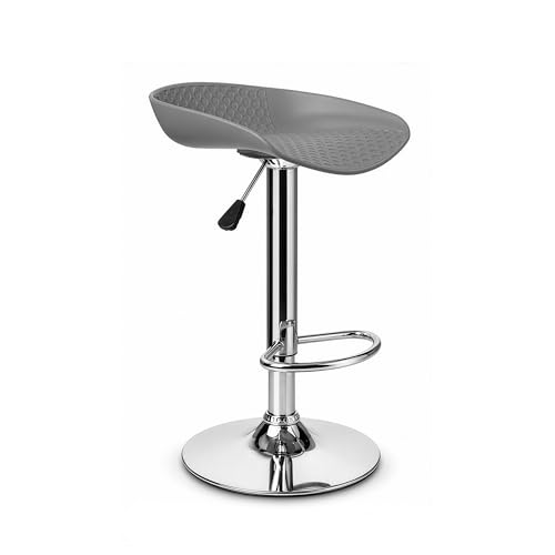 Image of DIYA Seating Fizz Chrome Metal Bar Stool Chair (1 Year Warranty)- Grey