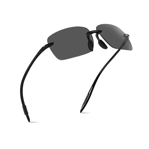DF DUALFERV Frameless Sunglasses for Men, UV400 Rimless Sunglasses for Men, Lightweight and Durable Polarized Glasses, Lentes para Hombre for Running, Fishing, Golf, Surf, Driving, Cycling