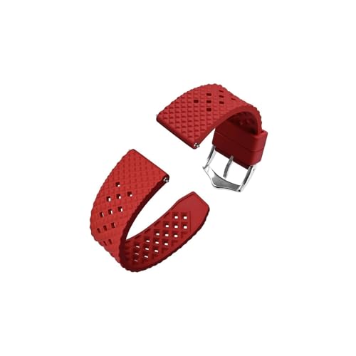Bracelet de montre en caoutchouc fluoré 18mm 20mm 22mm étanche noir