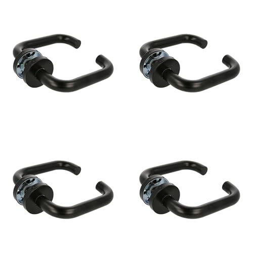 Amig - Set di maniglie con rosetta interna per porte | Mod. 3RX | Ø53 mm | Quadretto da 8 mm | Design elegante e semplice | Acciaio inossidabile nero