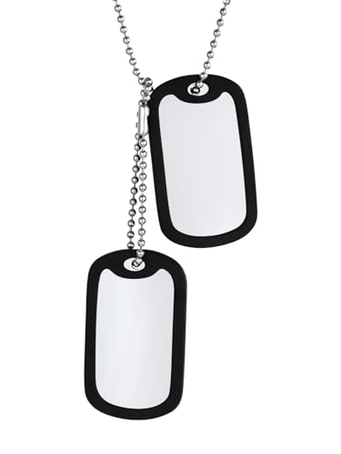 Richsteel Dog Tag Kette Militärischen Zwei Erkennungsmarke Anhänger mit Gravur für Damen und Herren