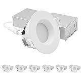 LUXRITE 3 Inch LED Recessed Light, Regressed Mini Panel Spotlight, 5CCT 2700K-5000K, 9/12 Watt, 750/1000 Lumens, Dual Dimmable (TRIAC & 0–10V), 90° Beam, Wet Rated, ETL Listed (6 Pack)