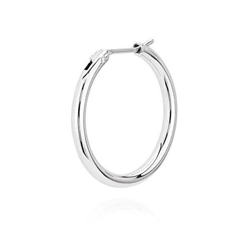 Pendientes de aro 30 mm plata 925 bisagras clásicas hombre