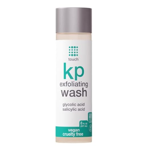 Touch Keratosis Pilaris Exfoliating Body Wash Cleanser - KP Treatment with 15% Glycolic Acid, Aloe Vera, & Hyaluronic Acid - Smooths Rough & Bumpy Skin - Gets Rid Of Redness, 8 Ounce