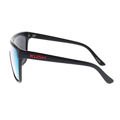 Kush Marijuana Pot Flat Top Shield Mob Mirrored Mirror Lens Sunglasses Black Red Logo #TOP3