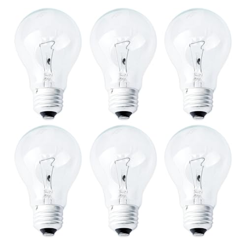 GLOXTED 100W Incandescent Light Bulb A19 E26 Medium Base Replacement for Floor Lamps for Table Lamps Dimmable Soft White 6-Pack Light Parts
