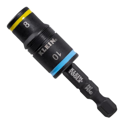 Klein Tools 32931M 2-in-1 Metric Impact Socket Set, 1 Flip Socket with 2 Metric Hex Sizes, 8mm and 10mm, Impact Rated 2-Inch Shaft