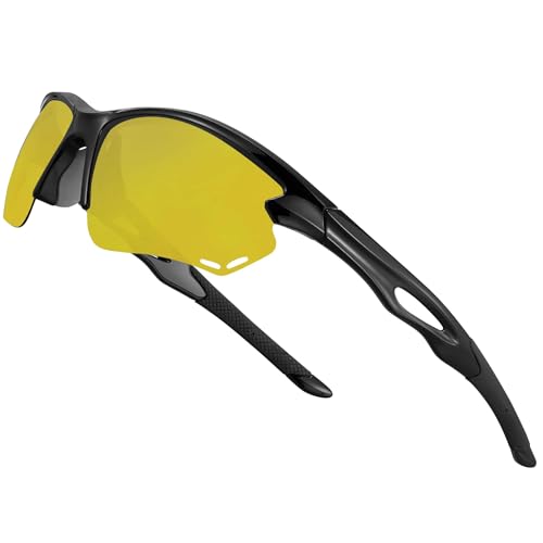 Image of BIRCEN Mens Polarized Sunglasses for Sports: TR90 Lightweight Sun Glasses Wrap Around Shades for Fishing Driving Cycling