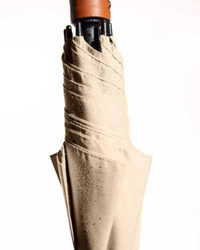 Image of Pangolin The Concierge Premium Windproof Big Umbrella for Men and Women, Portable, Automatic, Waterproof, Golf Size with Monsoon, Rain, and Sun UV Protection, Vegan Leather Grip