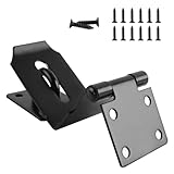 HOWDIA 4 Inch Door Hasp Latch 90 Degree, Stainless Steel Safety Right Angle Padlock Hasp Locking Latch Security Door Clasp Hasp Lock Latch for Push/Sliding/Barn Door, 2mm Thick, Brushed Black