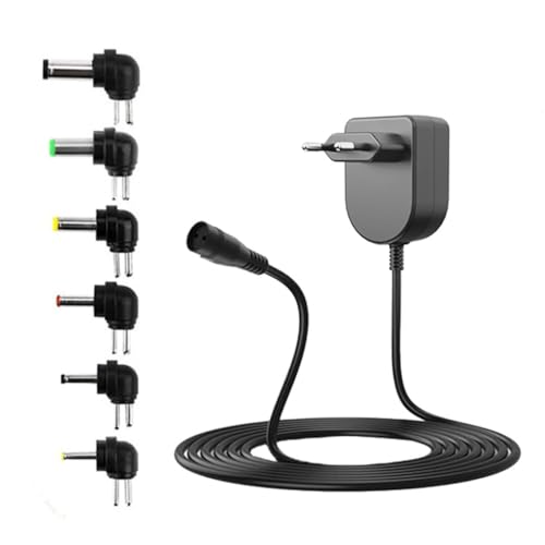 15W Switching Power Supply Adapter 3-12V Output 6 Replacement Plugs