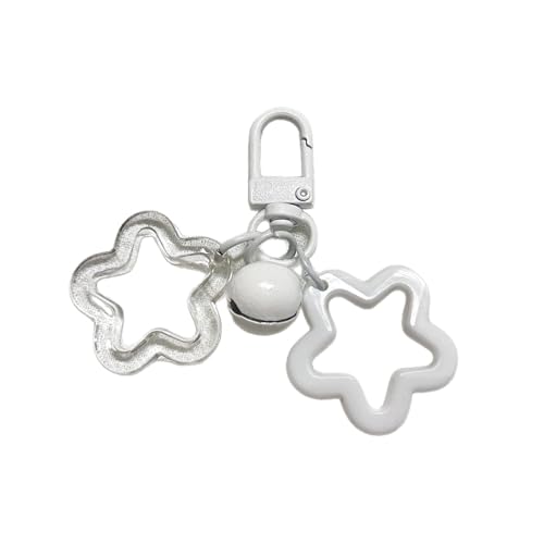 Genérico Llavero Estrellas Dobles Blanco: DIY, Campana Colorida | Jóvenes/Amantes Manualidades | Adorno Bolso, Regalo