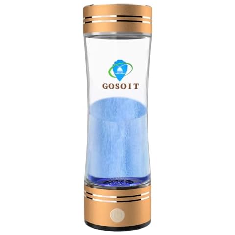 GOSOIT Hydrogen Water Bottle Hydrogen Alkaline Water Generator Ionizer Hydrogen Rich Water Maker Machine with SPE and PEM Technology 500ml/17Fl oz Cover