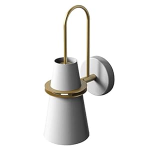 HJXDtech Kleurrijke hoorn wandlamp, E27 Nordic moderne metalen wandlamp, industriële stijl messing afwerking nachtbed…