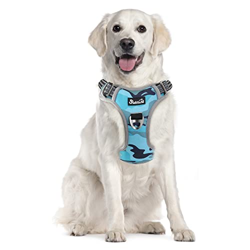 Eyein Dog Harness Large Dog, Anti Pull Adjustable Heavy Duty Pet Puppy Vest with 2 Clips