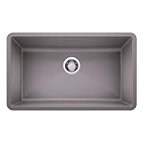 Blanco 440148 Precis Super Single Bowl-Metallic Gray Sink, 32