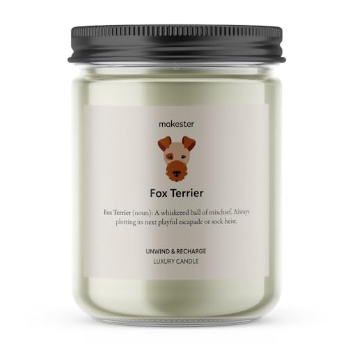 Irish Terrier Gifts - Luxury Soy Wax Candle - Vanilla, Jasmine, Sugared Almond - Makester, White, 220g - Image 2