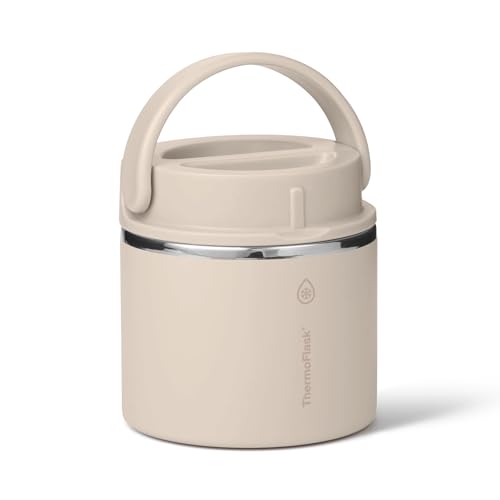 Image of ThermoFlask Insulated Food Jar with Leakproof Lid (20 oz, Sand) - Stainless Steel Food Containers for Hot & Cold Meals, Lunch, Soup & Snacks