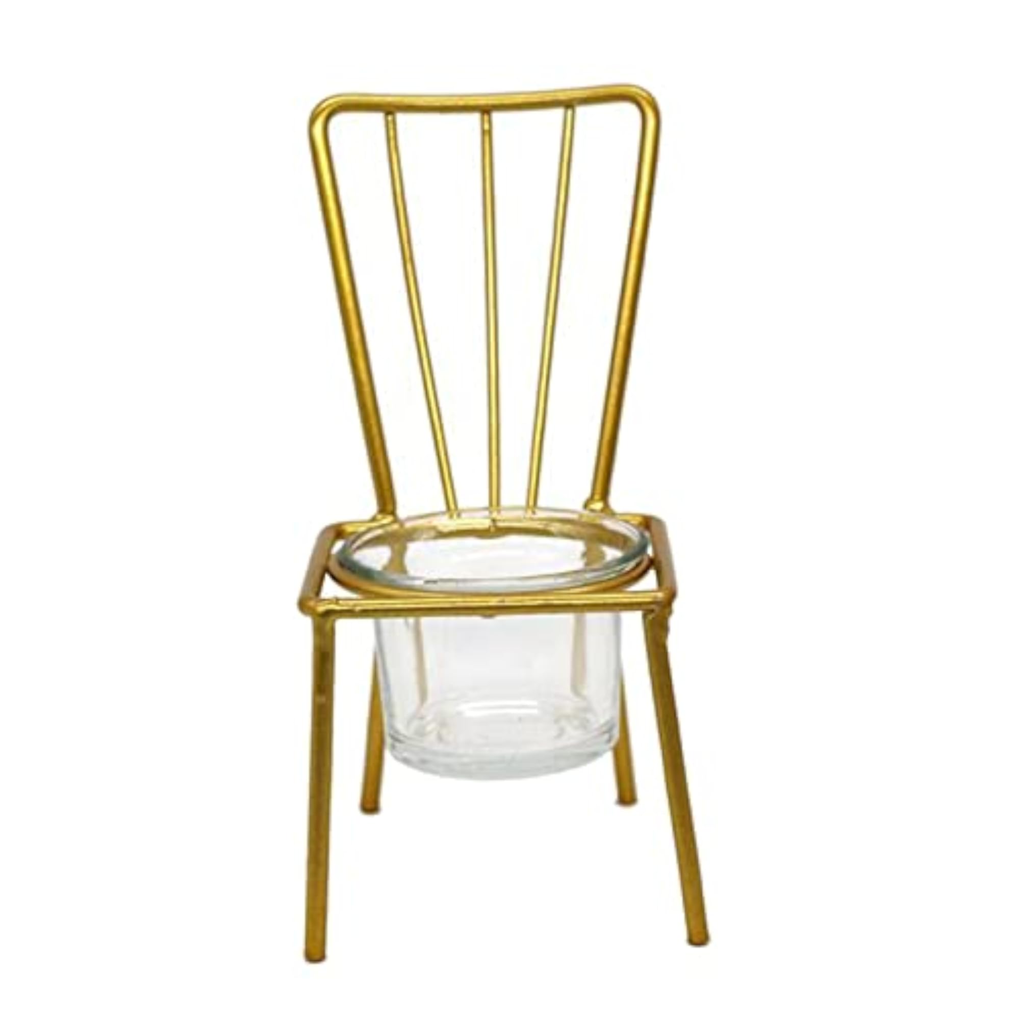 Tabletop Iron Chair Tea Light Stand Holder, Square